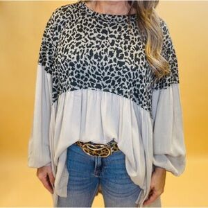 Animal Print Oversized Tunic Top Dress